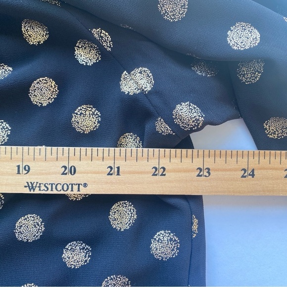 SHOW ME YOUR MUMU Long Sleeve Black Top Gold Polka Dot Bishop Sleeves Size M - Picture 12 of 16